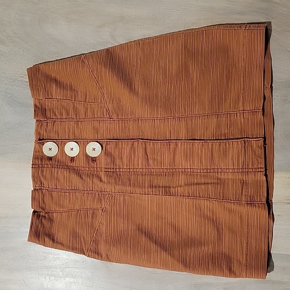 Free People orange/pink button up mini skirt NWOT - Picture 2 of 10